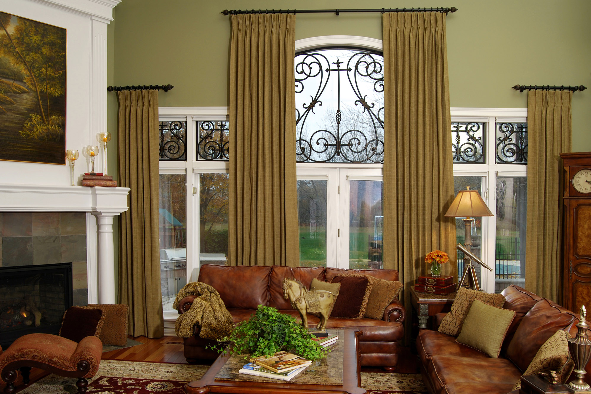 living room picture window treatment ideas