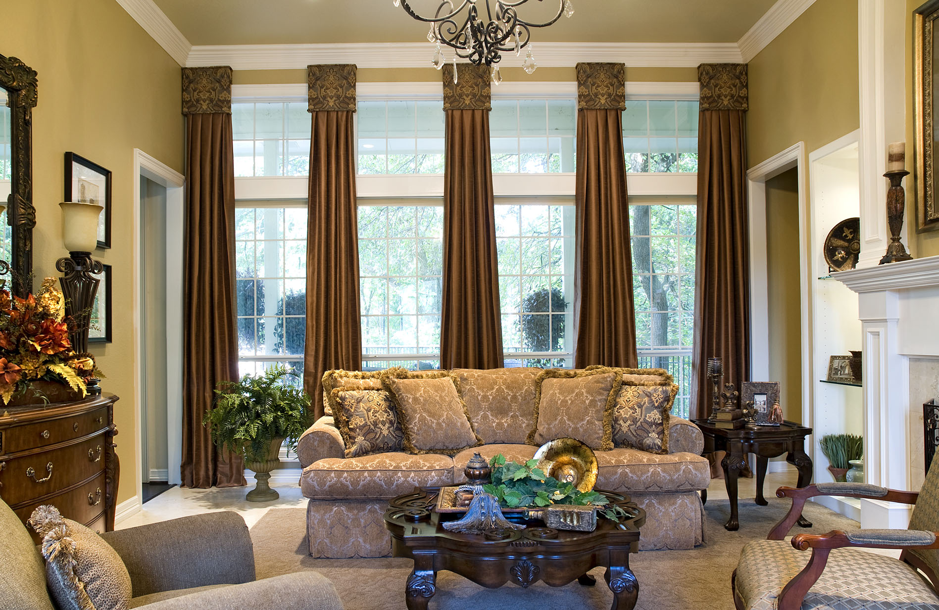 dramatic curtains living room